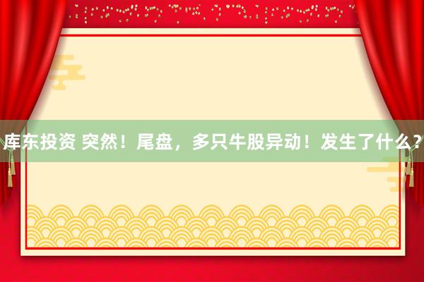 库东投资 突然！尾盘，多只牛股异动！发生了什么？