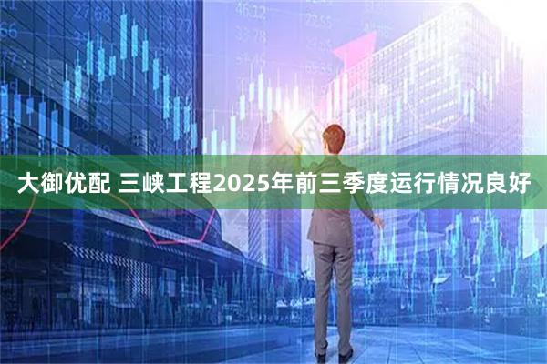 大御优配 三峡工程2025年前三季度运行情况良好